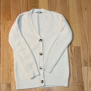 Cashmere Cream Button-Up Cardigan